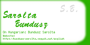 sarolta bundusz business card